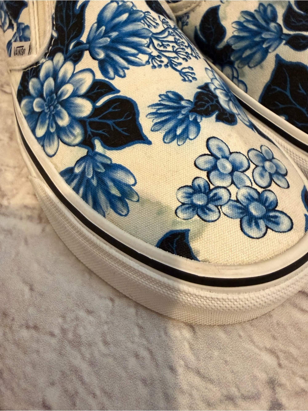 Vans Classic Slip-On 'Floral' - Blue - Low-top sneakers men’s 7.5 women’s 9 - Picture 6 of 8